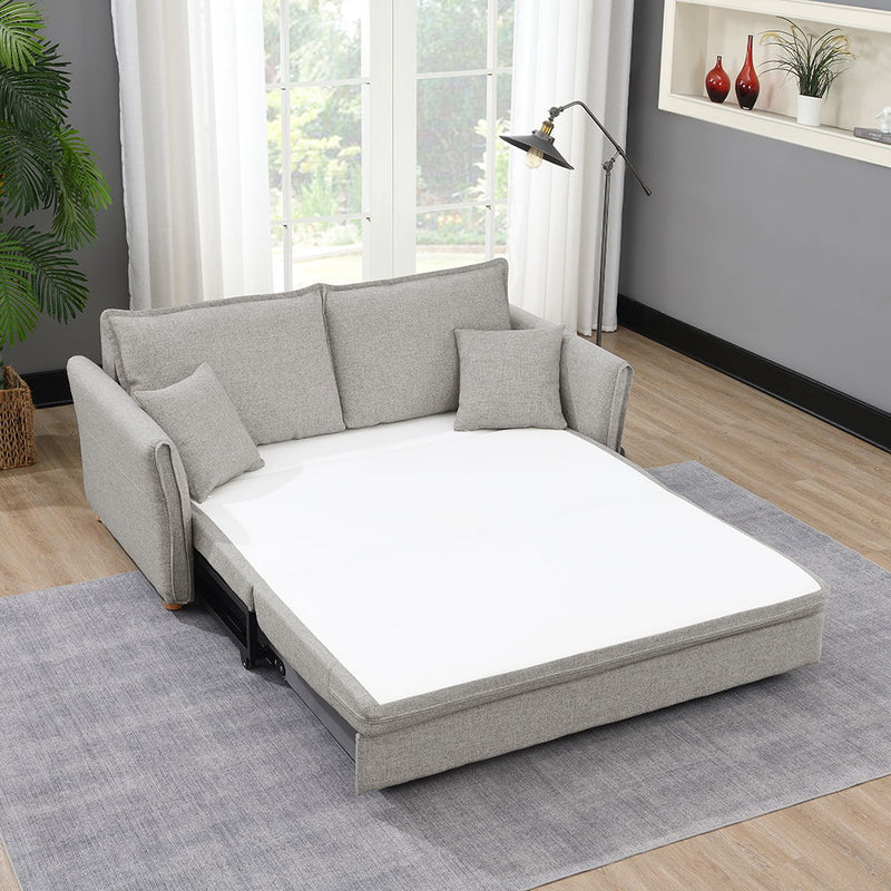 Oran - Sofa With Sleeper - Gray Chenille - R&R Furniture Gallery (Fountain Valley, CA)