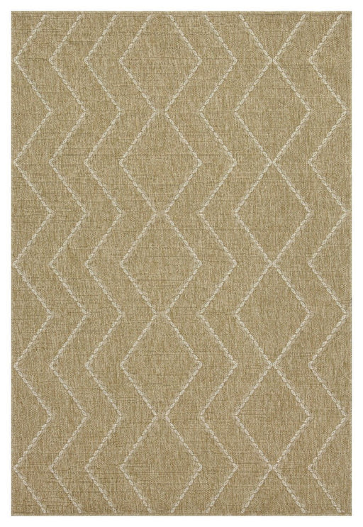 Earth - 5'3" X 7'3" Indoor, Outdoor Area Rug - Jute / White - R&R Furniture Gallery (Fountain Valley, CA)