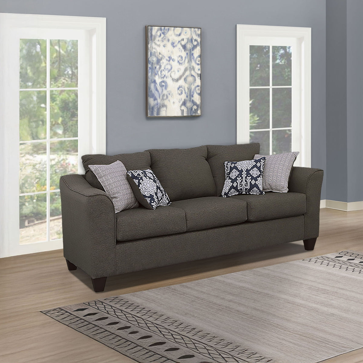 Ralston - Sofa With Accent Pillows - Gray