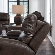 Crossplex - Power Reclining Loveseat / Console / Adjustable Headrest - Smoke - R&R Furniture Gallery (Fountain Valley, CA)