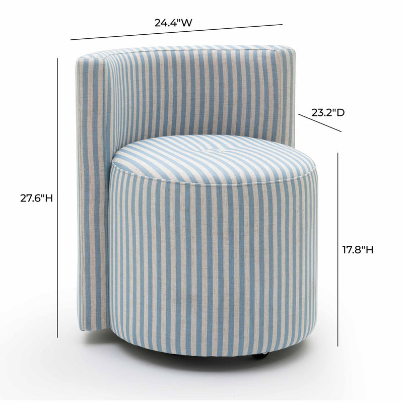 Alyssa - Striped Rolling Desk Chair - R&R Furniture Gallery (Fountain Valley, CA)