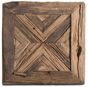 Uttermost Rennick reclaimed wood wall art in light brown, rustic wall decor with natural textured wooden panels.