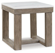 Loyaska - Square End Table - Brown / Ivory - R&R Furniture Gallery (Fountain Valley, CA)