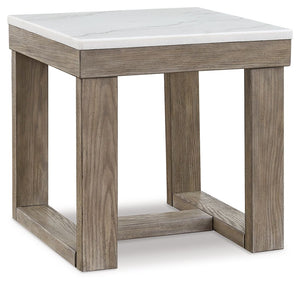 Loyaska - Square End Table - Brown / Ivory - R&R Furniture Gallery (Fountain Valley, CA)