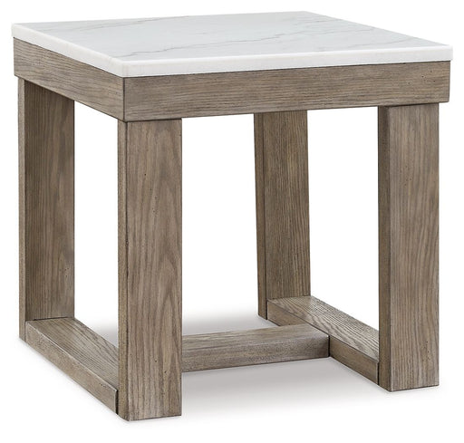Loyaska - Square End Table - Brown / Ivory - R&R Furniture Gallery (Fountain Valley, CA)