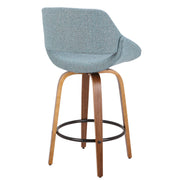 Lumi Source Fabrico mid-century modern counter stool with inviting design and wooden legs, 24-27 inch height, stylish and comfortable.