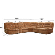 Emmy - Power Motion Sectional Sofa - Orange Chenille - R&R Furniture Gallery (Fountain Valley, CA)