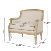 Noble House Style Club Arm Chair with plush upholstery and wooden legs, ideal for living room or lounge decor.