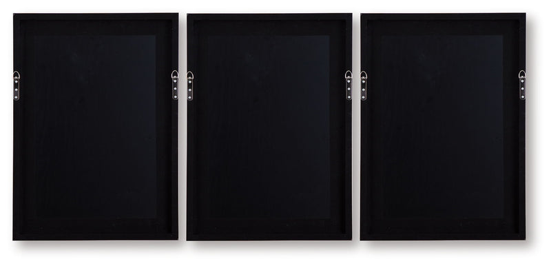 Jossletts - Wall Art Set (Set of 3) - Orange / Black / Ivory - R&R Furniture Gallery (Fountain Valley, CA)