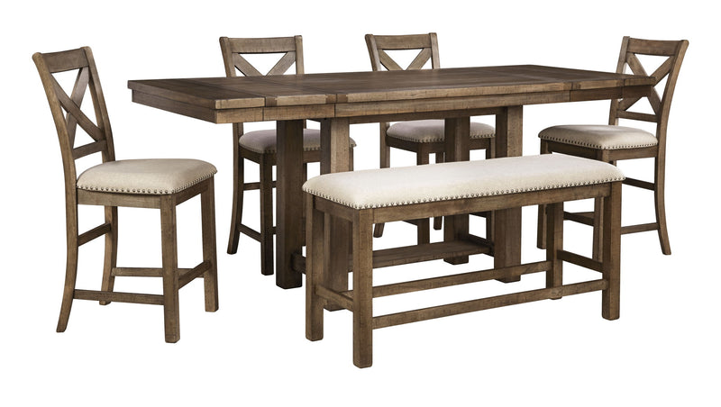 Moriville - Rectangular Dining Room Counter Extension Table - Grayish Brown - R&R Furniture Gallery (Fountain Valley, CA)