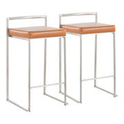Lumi Source Fuji contemporary elegant stackable counter stool set with sleek modern design and wooden seats
