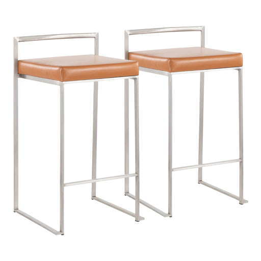 Lumi Source Fuji contemporary elegant stackable counter stool set with sleek modern design and wooden seats