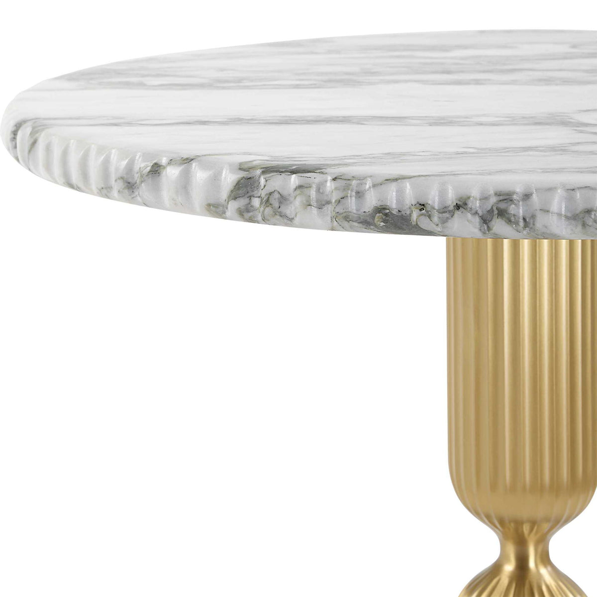 In a Pinch - Accent Table - Brass / White