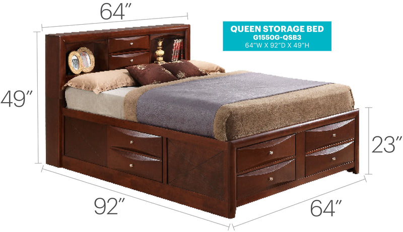 Modern Design Storage Bed With Bookcase Headboard - R&R Furniture Gallery (Fountain Valley, CA)