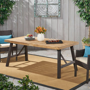 Outdoor Dining Set With 2 Bench And 1 Dining Table - Light Brown - R&R Furniture Gallery (Fountain Valley, CA)
