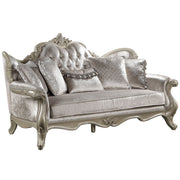 Libertee - Sofa With 5 Pillows - Beige Fabric & Champagne - R&R Furniture Gallery (Fountain Valley, CA)