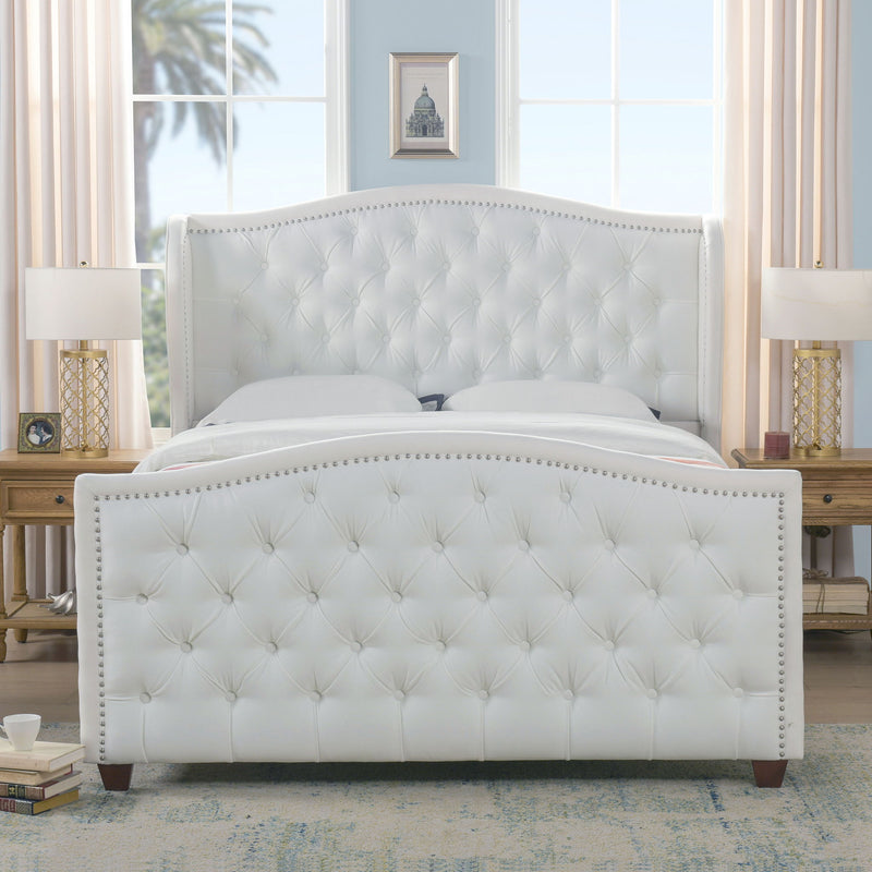 Marcella - Upholstered Shelter Headboard Bed Set - R&R Furniture Gallery (Fountain Valley, CA)