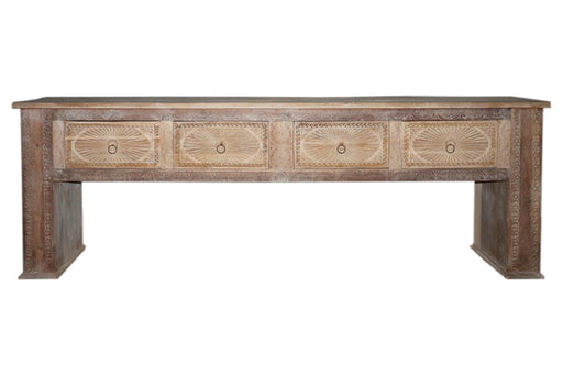 Qena - 4 Drawer Console Table - Butterwood Blend - R&R Furniture Gallery (Fountain Valley, CA)
