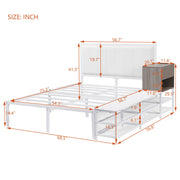 Platform Bed With 2 Tier Storage Shelves, Storage Cabinet - R&R Furniture Gallery (Fountain Valley, CA)