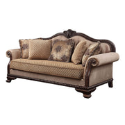 Chateau De Ville - Sofa With 5 Pillows (Same Lv01588) - Fabric & Espresso - R&R Furniture Gallery (Fountain Valley, CA)