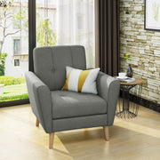 Fabric Channel Stitch Club Chair With Tufted Back - Gray - R&R Furniture Gallery (Fountain Valley, CA)