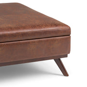 Owen - Multifunctional Square Coffee Table Storage Ottoman - R&R Furniture Gallery (Fountain Valley, CA)