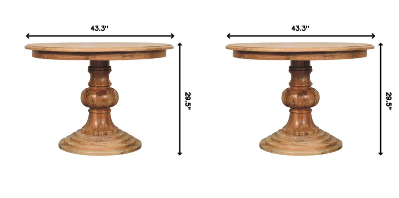 Round Turned Dining Table - Oak - R&R Furniture Gallery (Fountain Valley, CA)