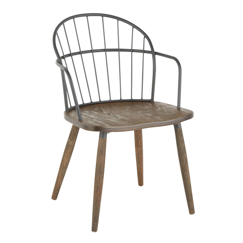Lumi Source Riley Farmhouse Office Chair set with wooden legs and upholstered seats, ideal for farmhouse-style home office decor.