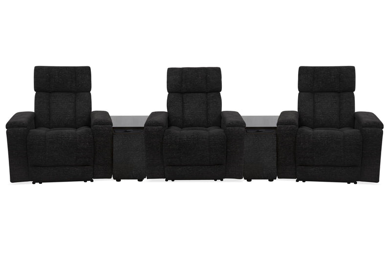 Phoenix - Zero Gravity Power 3 Seat Home Theater Seating With 2 Wedges And Immersive Audio - R&R Furniture Gallery (Fountain Valley, CA)