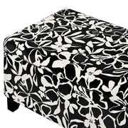 Luxury Storage Ottoman With Floral Patterned Fabric, Soft-Close Hinges, Multi Functional - R&R Furniture Gallery (Fountain Valley, CA)