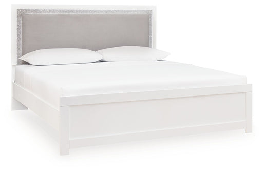 Maeling - King Upholstered Panel Bed - White - R&R Furniture Gallery (Fountain Valley, CA)