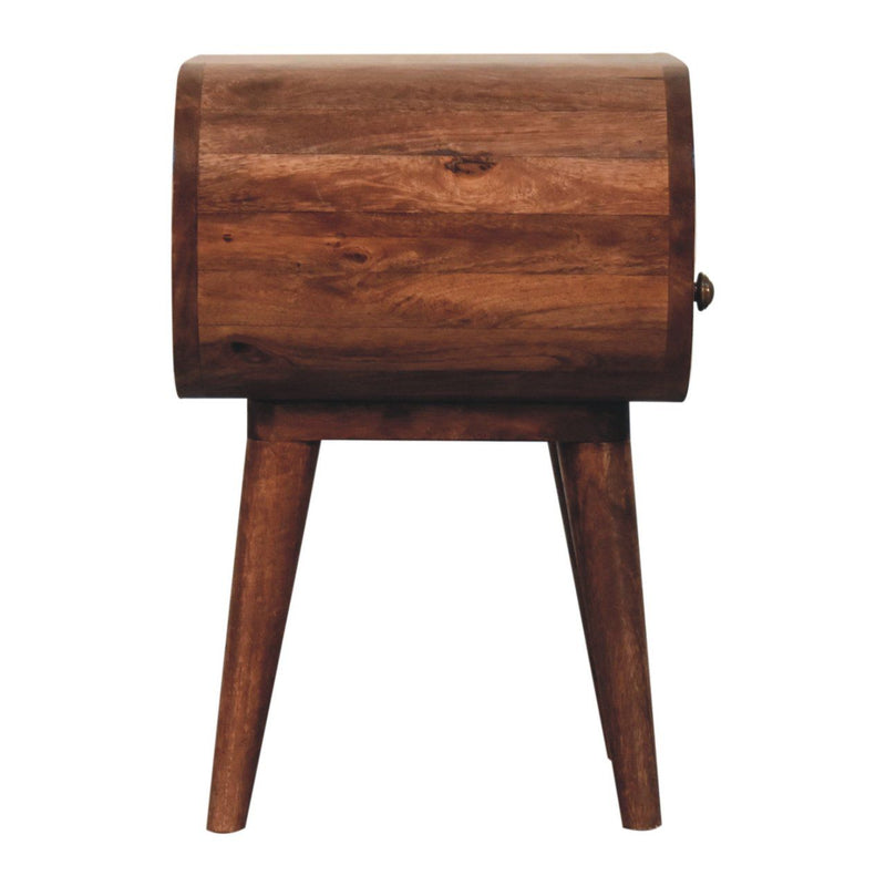 Circular Bedside Table With Open Slot - Caramel - R&R Furniture Gallery (Fountain Valley, CA)