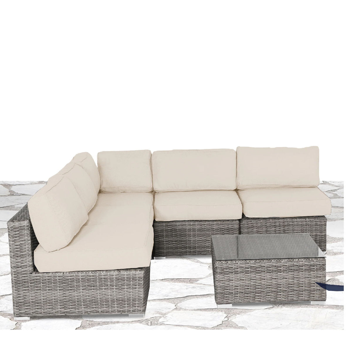 6 Piece Seating Group With Premium Cushions - Gray Mix