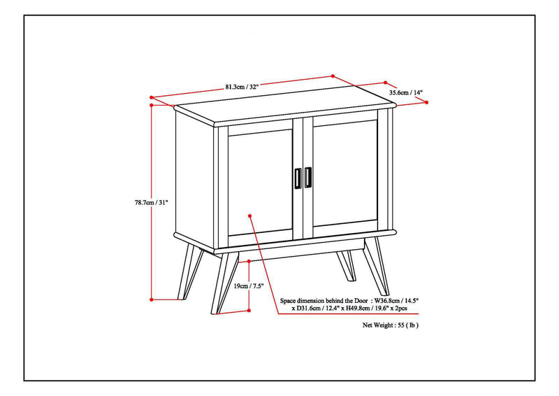 Draper - Low Storage Cabinet - Medium Auburn Brown - R&R Furniture Gallery (Fountain Valley, CA)
