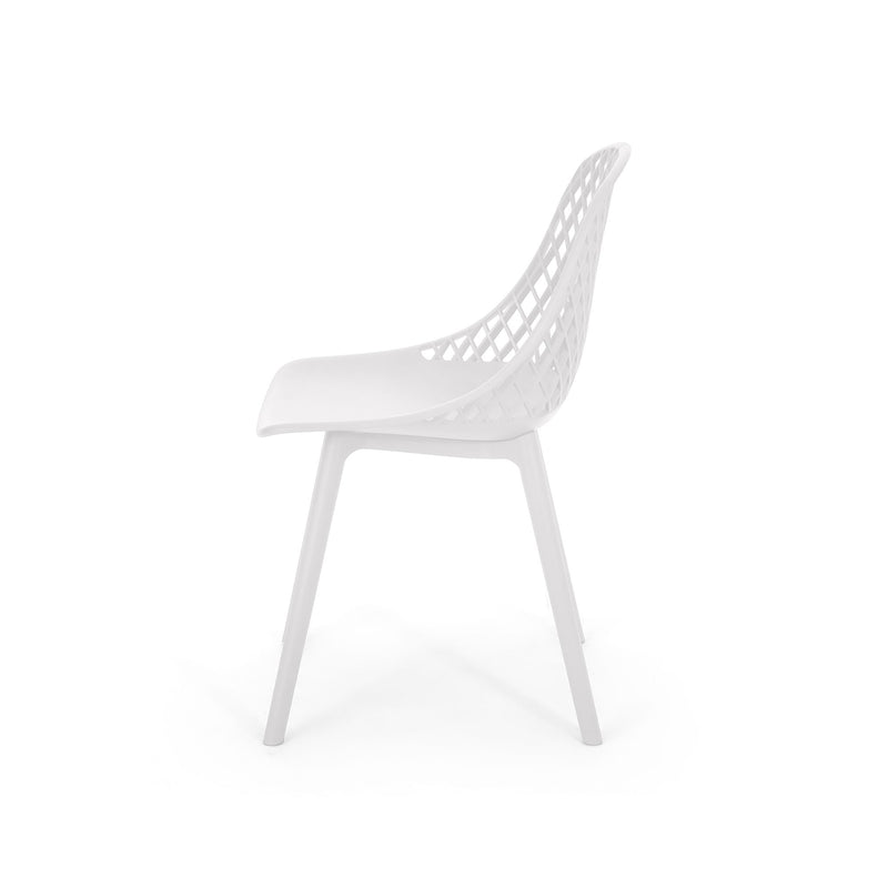Pair of Noble House Lily Chairs in a stylish set, featuring modern design with upholstered seats and wooden legs.
