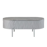 Yukino - Coffee Table - Gray High Gloss & Chrome - R&R Furniture Gallery (Fountain Valley, CA)