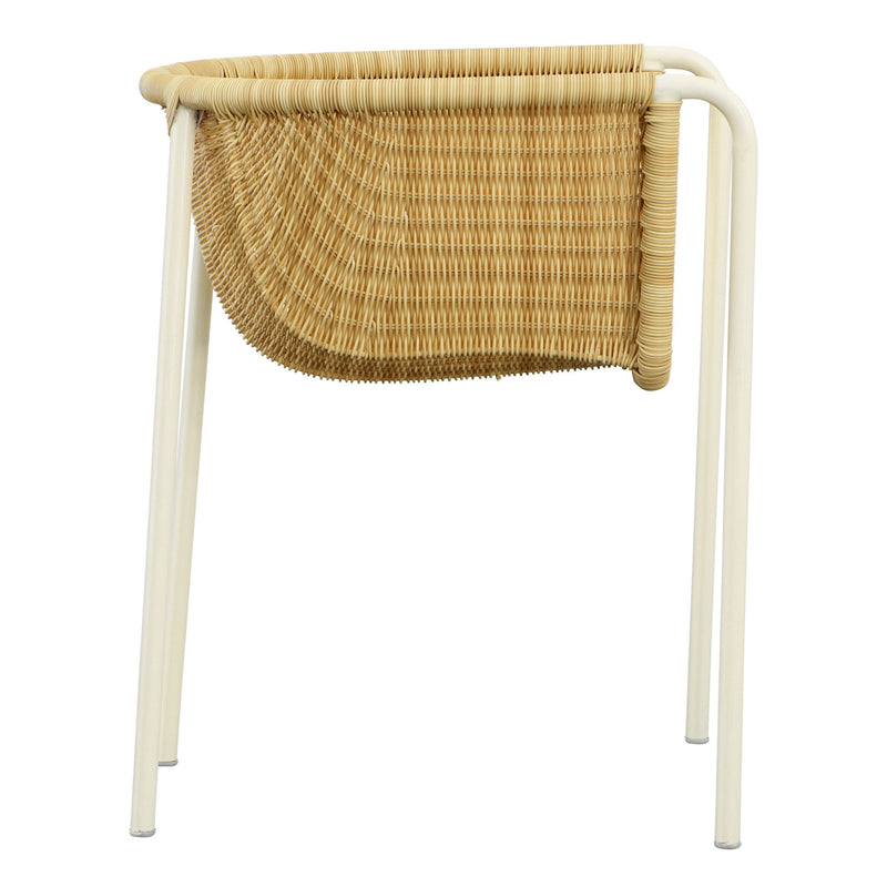 Kamille - Outdoor Dining Chair - Natural With White