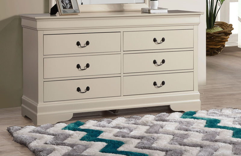 Elegant traditional storage dresser by Glory Furniture featuring multiple drawers and classic wooden design for bedroom organization.