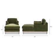 Pasadena - Modern Farmhouse Chaise Lounge Chair - Olive Green - R&R Furniture Gallery (Fountain Valley, CA)