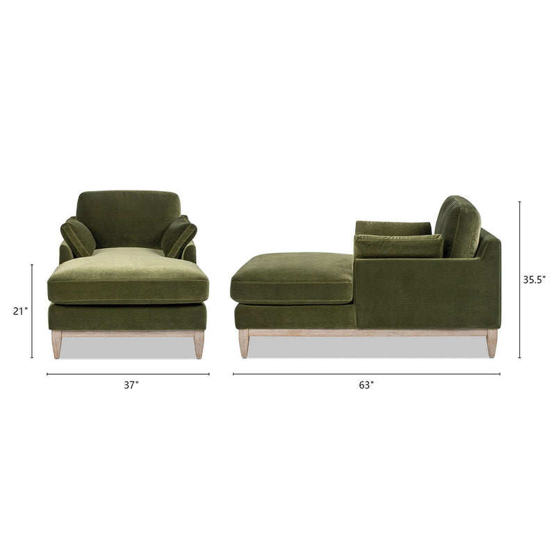 Pasadena - Modern Farmhouse Chaise Lounge Chair - Olive Green - R&R Furniture Gallery (Fountain Valley, CA)