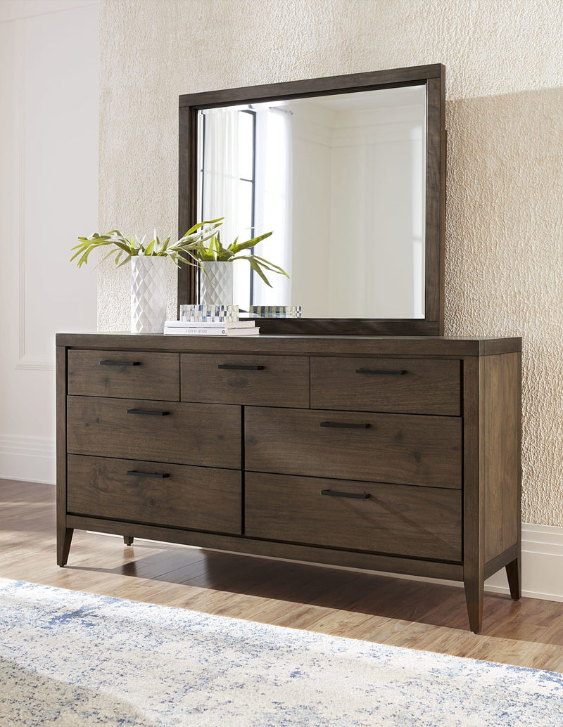 Boracay Beveled Glass Landscape Mirror in Wild Oats Brown