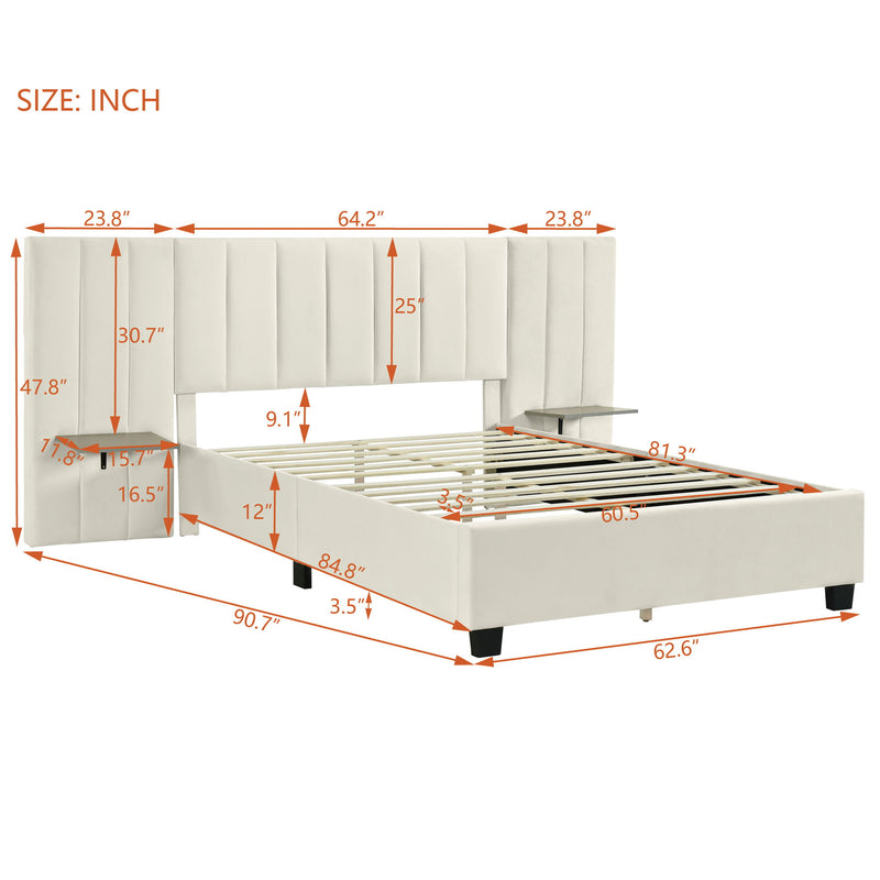 Upholstered Platform Bed With Big Headboard - R&R Furniture Gallery (Fountain Valley, CA)