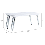 Patina - Coffee Table - White & Chrome - R&R Furniture Gallery (Fountain Valley, CA)
