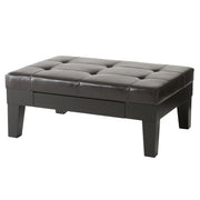 Chatham - Ottoman With Drawer Leather Storage Solution - Dark Coffee - R&R Furniture Gallery (Fountain Valley, CA)