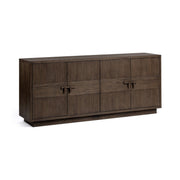 Classic Home Oakridge 4-door buffet cabinet in Havana Brown with sleek wood finish and modern storage design.