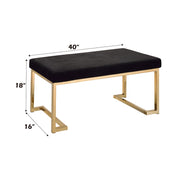 Boice - Bench - Black Fabric & Champagne - R&R Furniture Gallery (Fountain Valley, CA)