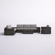 Modern Patio Rattan Sectional Set With Cushions - R&R Furniture Gallery (Fountain Valley, CA)