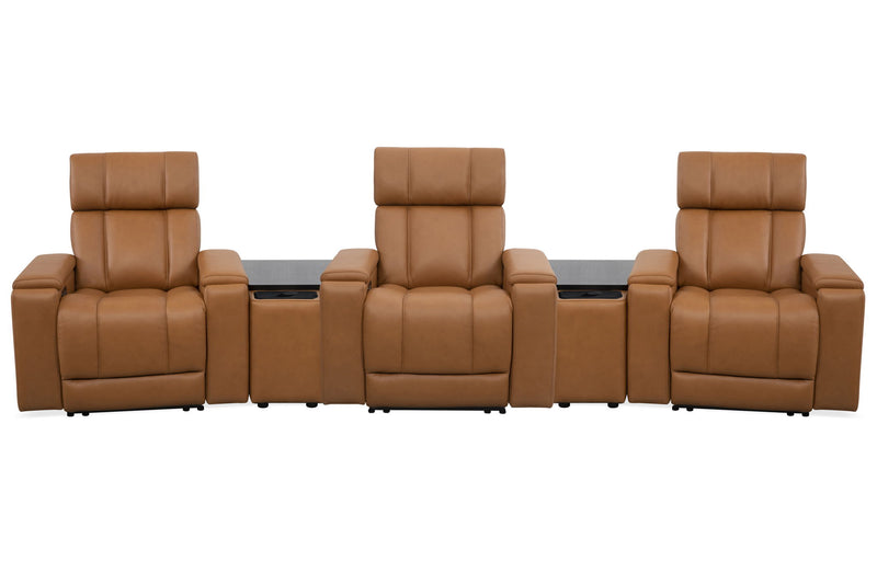 Phoenix - Zero Gravity Power 3 Seat Home Theater Seating With 2 Wedges And Immersive Audio - R&R Furniture Gallery (Fountain Valley, CA)