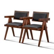 Athena - Dining Chair (Set of 2) - Black / Brown - R&R Furniture Gallery (Fountain Valley, CA)