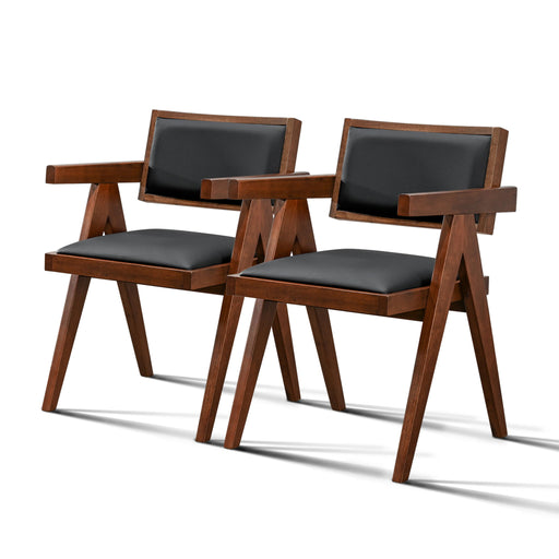 Athena - Dining Chair (Set of 2) - Black / Brown - R&R Furniture Gallery (Fountain Valley, CA)